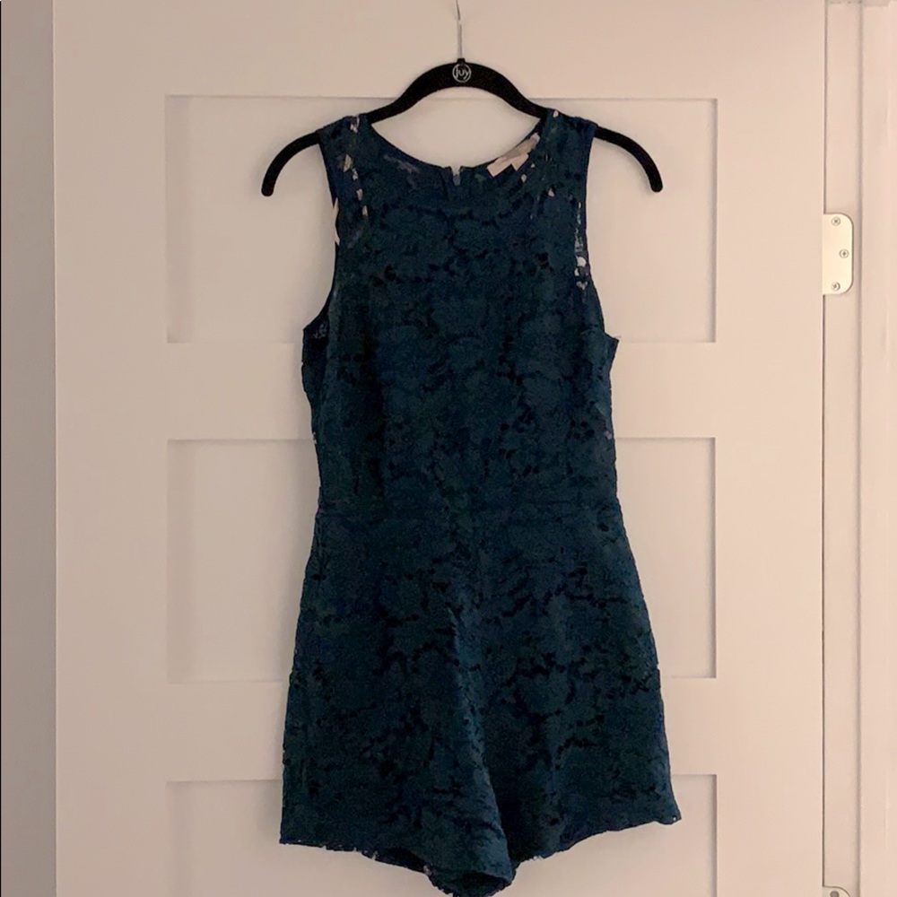 Teal Lace Romper
